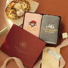 画像をギャラリービューアに読み込む, オーダーメイド 名入れタオル 刺繍入りフェイスタオル 赤ずきんと狼イラスト かわいい 柔らかい