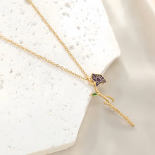 画像をギャラリービューアに読み込む, 名入れネックレス 花のペンダント オリジナル お誕生日