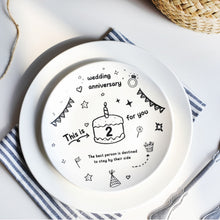 画像をギャラリービューアに読み込む, 周年数カスタマイズ 誕生日結婚記念日祝いお皿 ケーキ皿 デザートプレート おしゃれ 食器