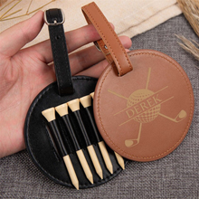 画像をギャラリービューアに読み込む, カスタマイズ可能|個人用ゴルフティーバッグ|PUレザー製|ゴルフティーホルダー|ゴルフアクセサリーギフト