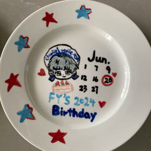 画像をギャラリービューアに読み込む, オーダーメイド 手描きイラスト 日付入りお皿 おしゃれ 食器 ケーキ皿 デザートプレート