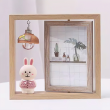 画像をギャラリービューアに読み込む, オーダーメイド旋回式両面フォトフレーム ピンクウサギ