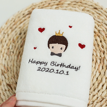 画像をギャラリービューアに読み込む, お名前・誕生日刺繍いりタオル