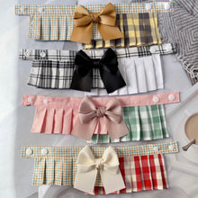 画像をギャラリービューアに読み込む, オーダーメイド|名前入り 刺繡|ペット首輪|猫 犬|蝶結び 格子|スタイ首輪 かわいい