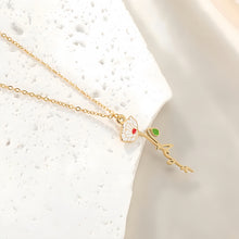 画像をギャラリービューアに読み込む, 名入れネックレス 花のペンダント オリジナル お誕生日