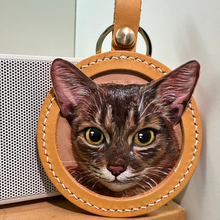 画像をギャラリービューアに読み込む, ストラップ カスタマイズ キーホルダー ペットの写真 牛革 手作り