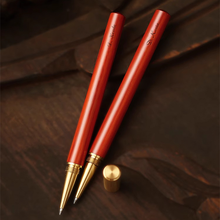 画像をギャラリービューアに読み込む, 名前入り 名 入れ ボールペン 高級金属黄銅・紅木製 サインペン 個人オーダー刻印 ビジネス用 メンズ ブラックボールペン 学生記念品 イベントギフト おすすめ プレゼント
