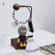 画像をギャラリービューアに読み込む, カスタマイズ可能|名前入り キーホルダー キーチェーン|バドミントンペンダント デコレーション プレゼント
