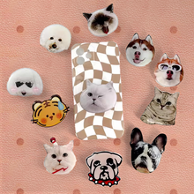 画像をギャラリービューアに読み込む, ペット・アイドル・赤ちゃんの顔で作る スマホスタンド ちびキャラ写真 かわいい 落下防止ホルダー 持ち運び 卓上 うちの子グッズ