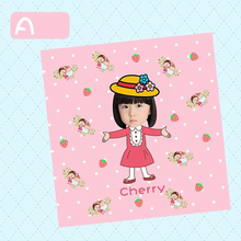 画像をギャラリービューアに読み込む, 【カスタマイズ可能】 お名前・写真いり タオルハンカチ イラスト風|コットン 柔らかい 幼稚園・誕生日 贈り物 プレゼント 名入れ  大人気出産祝い