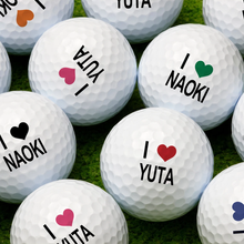 画像をギャラリービューアに読み込む, 名前入り ゴルフボール 高級名入れ ギフト ハート 記念品