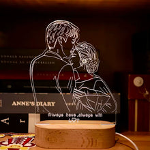 画像をギャラリービューアに読み込む, オーダーメイド 写真で手描き 似顔絵 LEDナイトライト 名入れ可能 結婚祝い プレゼント