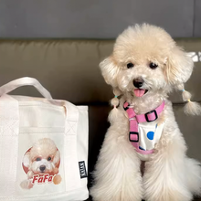 画像をギャラリービューアに読み込む, 【カスタム】ペットの写真で ズック製バッグ|ハンドバッグ 帆布キャンバス|愛犬・愛猫 うちの子 大容量