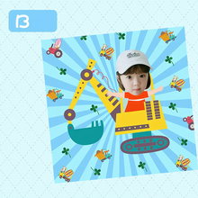 画像をギャラリービューアに読み込む, 【カスタマイズ可能】 お名前・写真いり タオルハンカチ イラスト風|コットン 柔らかい 幼稚園・誕生日 贈り物 プレゼント 名入れ  大人気出産祝い