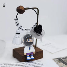 画像をギャラリービューアに読み込む, カスタマイズ可能|名前入り キーホルダー キーチェーン|バドミントンペンダント デコレーション プレゼント