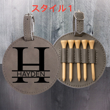 画像をギャラリービューアに読み込む, カスタマイズ可能|個人用ゴルフティーバッグ|PUレザー製|ゴルフティーホルダー|ゴルフアクセサリーギフト