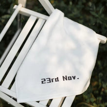 画像をギャラリービューアに読み込む, オーダーメイド 日付刺繍入りタオル コットン 無地