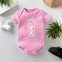 画像をギャラリービューアに読み込む, ピンク服白い文字半袖ロンパース