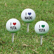 画像をギャラリービューアに読み込む, 名前入り ゴルフボール 高級名入れ ギフト ハート 記念品