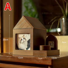 画像をギャラリービューアに読み込む, ペット用骨壷|記念品|木材|写真入り|墓石