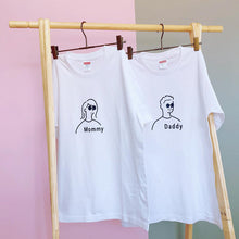 画像をギャラリービューアに読み込む, 【オーダーメイド】大人用Tシャツ☆名前入り☆ファミリーデザイン☆ 家族写真☆ ホワイト