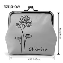 画像をギャラリービューアに読み込む, 名入れ誕生花♪小銭収納バッグ♪誕生日ギフト・かわいい おしゃれ