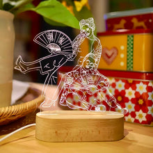 画像をギャラリービューアに読み込む, オーダーメイド 写真で手描き 似顔絵 LEDナイトライト 名入れ可能 結婚祝い プレゼント