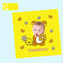 画像をギャラリービューアに読み込む, 【カスタマイズ可能】 お名前・写真いり タオルハンカチ イラスト風|コットン 柔らかい 幼稚園・誕生日 贈り物 プレゼント 名入れ  大人気出産祝い