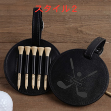 画像をギャラリービューアに読み込む, カスタマイズ可能|個人用ゴルフティーバッグ|PUレザー製|ゴルフティーホルダー|ゴルフアクセサリーギフト