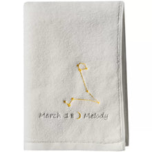 画像をギャラリービューアに読み込む, オーダーメイド 名入れタオル 日付入り星座刺繍フェイスタオル コットン