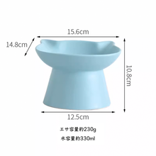 画像をギャラリービューアに読み込む, ペットの写真入り 餌入れ|犬・猫 オリジナル似顔絵と名入れ 耳型のフードボウル|高さを出した 用食器|Unimstar