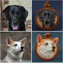 画像をギャラリービューアに読み込む, ストラップ カスタマイズ キーホルダー ペットの写真 牛革 手作り