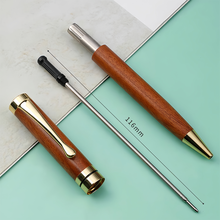 画像をギャラリービューアに読み込む, 名前入り ボールペン 刻印可能 黒い替え芯 回転式木製ペン 黒い油性インキ レトロ風 ビジネス ギフト