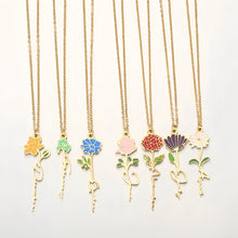 画像をギャラリービューアに読み込む, 名入れネックレス 花のペンダント オリジナル お誕生日
