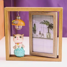 画像をギャラリービューアに読み込む, オーダーメイド旋回式両面フォトフレーム 毛糸玉の猫