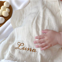 画像をギャラリービューアに読み込む, ベビーガーゼハンカッチ-名前入り出産祝い