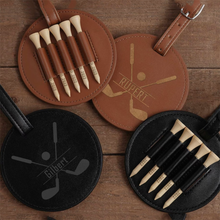 画像をギャラリービューアに読み込む, カスタマイズ可能|個人用ゴルフティーバッグ|PUレザー製|ゴルフティーホルダー|ゴルフアクセサリーギフト