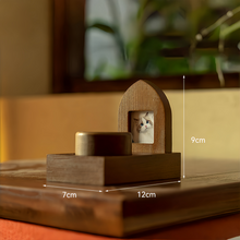 画像をギャラリービューアに読み込む, ペット用骨壷|記念品|木材|写真入り|墓石