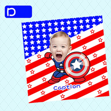 画像をギャラリービューアに読み込む, 【カスタマイズ可能】 お名前・写真いり タオルハンカチ イラスト風|コットン 柔らかい 幼稚園・誕生日 贈り物 プレゼント 名入れ  大人気出産祝い