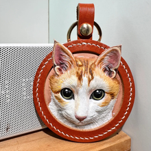 画像をギャラリービューアに読み込む, ストラップ カスタマイズ キーホルダー ペットの写真 牛革 手作り