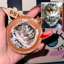 画像をギャラリービューアに読み込む, ストラップ カスタマイズ キーホルダー ペットの写真 牛革 手作り