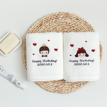 画像をギャラリービューアに読み込む, お名前・誕生日刺繍いりタオル