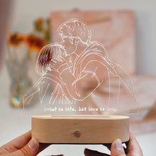 画像をギャラリービューアに読み込む, オーダーメイド 写真で手描きカスタム LEDナイトライト 名入れ可能 アクリル置くもの 充電コンセント