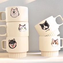 画像をギャラリービューアに読み込む, ペットの写真を手描き マグカップ