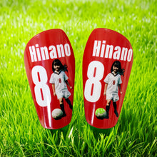 画像をギャラリービューアに読み込む, 【カスタム】世界に一つのオリジナルシンガード 写真 背番号 名入れ サッカー用すね当て 大人 子供 キッズ ジュニア 小さい 大きい 単色背景