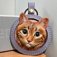 画像をギャラリービューアに読み込む, ストラップ カスタマイズ キーホルダー ペットの写真 牛革 手作り