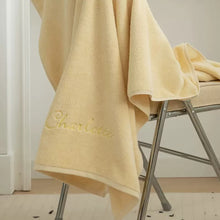 画像をギャラリービューアに読み込む, オーダーメイド 名入れタオル 刺繍入りバスタオル コットン