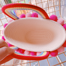 画像をギャラリービューアに読み込む, 子供/大人用のストローハット 手作り ピンク 編みかごバッグ 親子旅行の必需品 おしゃれ