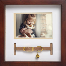画像をギャラリービューアに読み込む, 【カスタム】ペット名入れ 写真立て・フォトフレーム|額縁付き 正方形|首輪入れる可能 メモリアレ