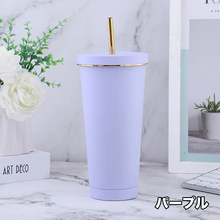 画像をギャラリービューアに読み込む, 名前入りタンブラー 車用カップ オリジナル ステンレス 保温 ストロー付き 大容量 漏れなし プレゼント 男女兼用